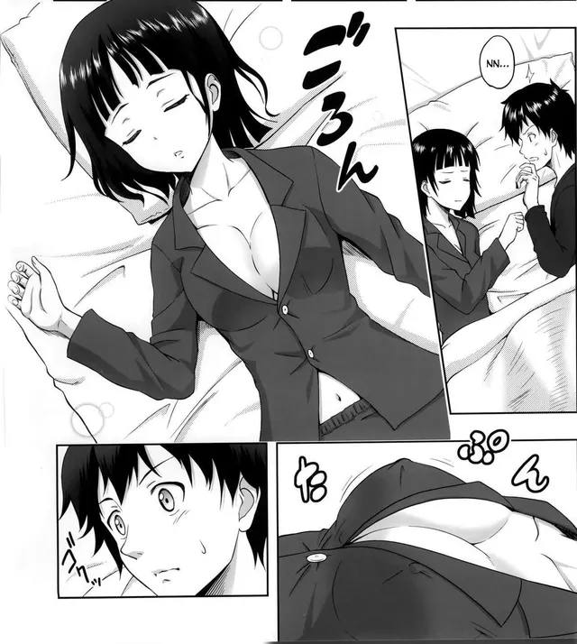 Suguha's breasts in her pajamas look WAY TOO SOFT to resist fucking them every mourning...