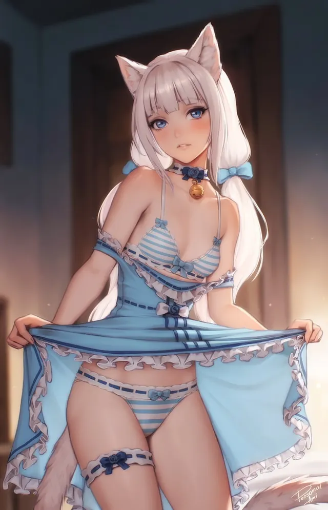 Vanilla lifting her skirt (Personalami) [Nekopara]