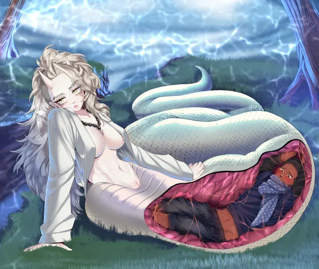 {image} My OC Synrhai after swallowing a straggler (drawn by SymposiArch)