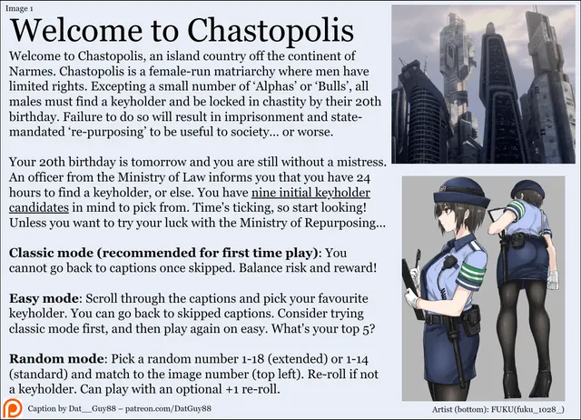 Welcome to Chastopolis – A multi-caption hentai chastity adventure!