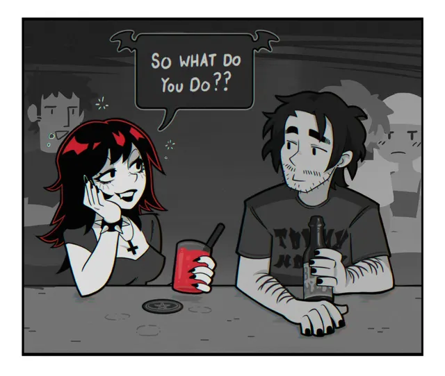 Dumb vampire forgets she doesnt have a reflection (@jennLumm)