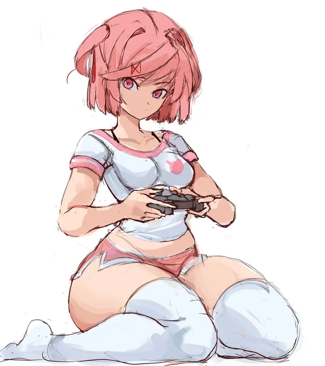 Natsuki a Gamer (by me)