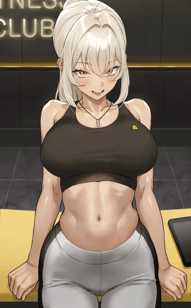 Showing off her fit body