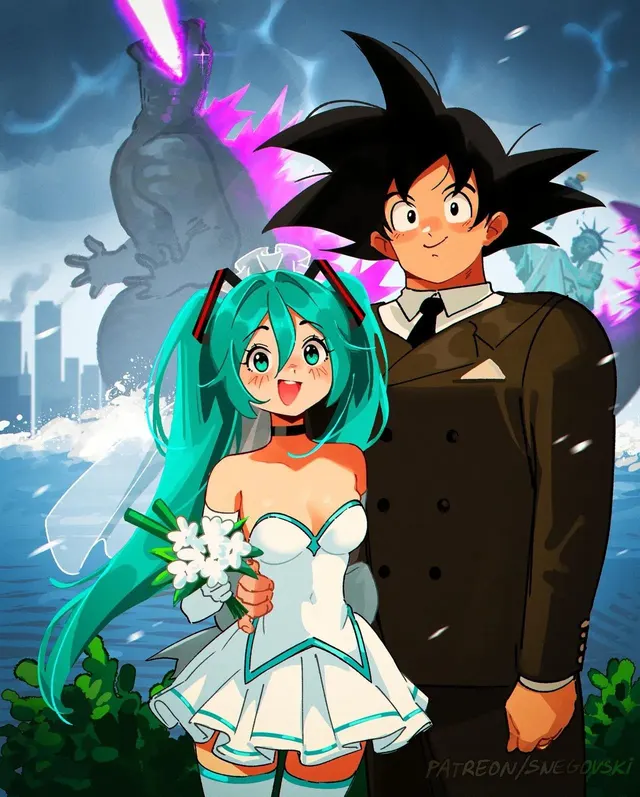 Goku & miku (snegovski)