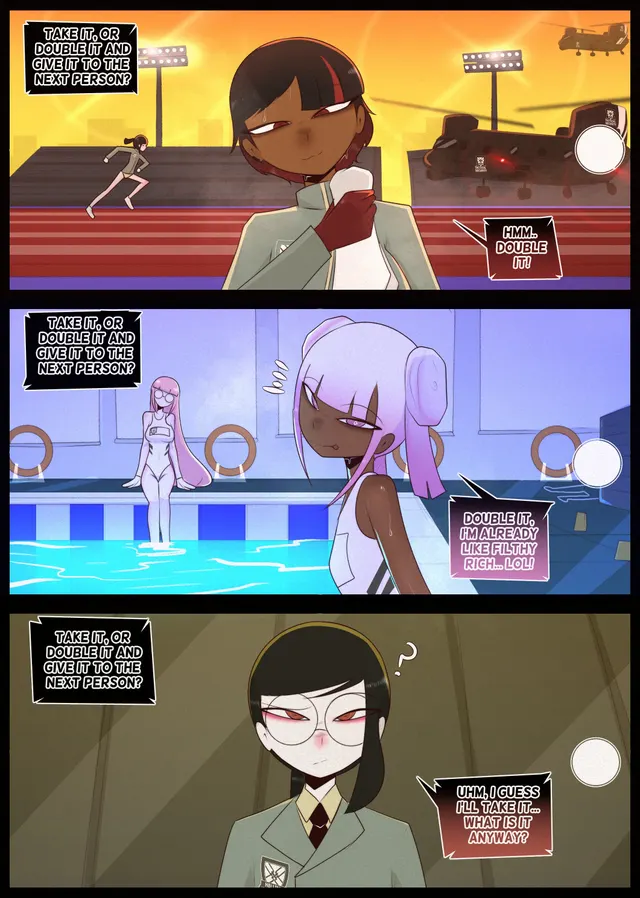 Take it, or double it and give it to the next person? [oc]