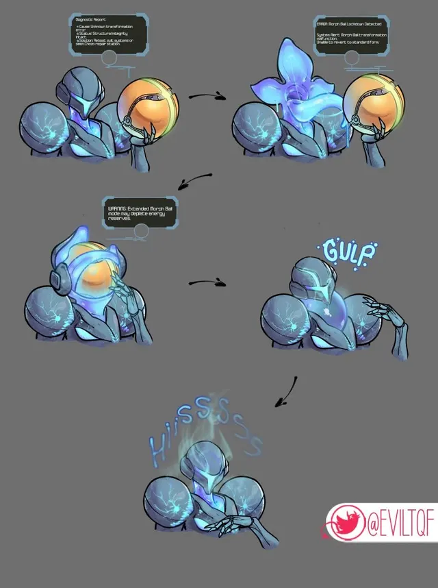{Image} Dark Samus Morph ball snack~ (Art my eviltqf)