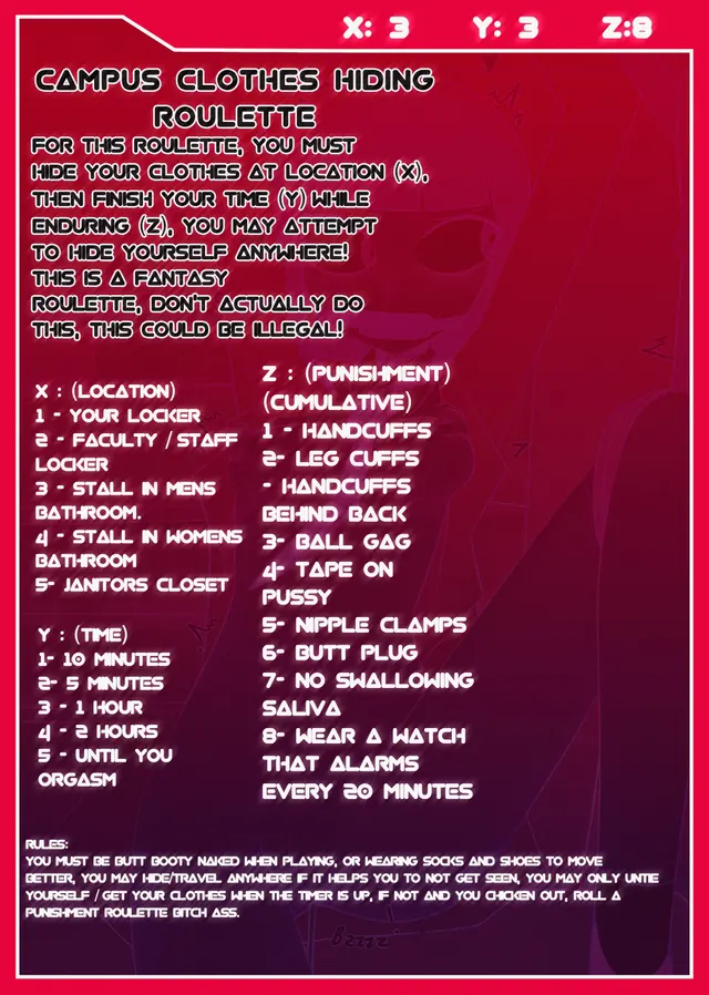 Self bondage roulette in the men's bathroom goes wrong (right?)