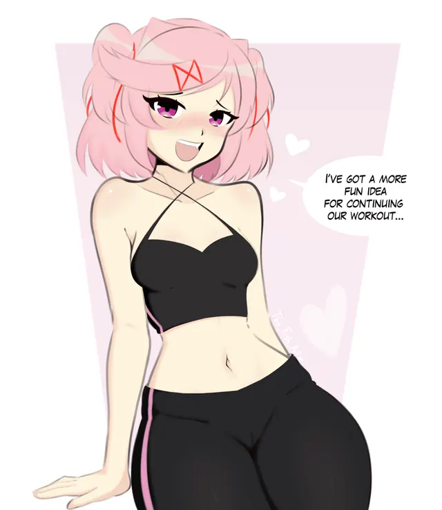 Workout routine with Natsuki! (The_Fish_Art)