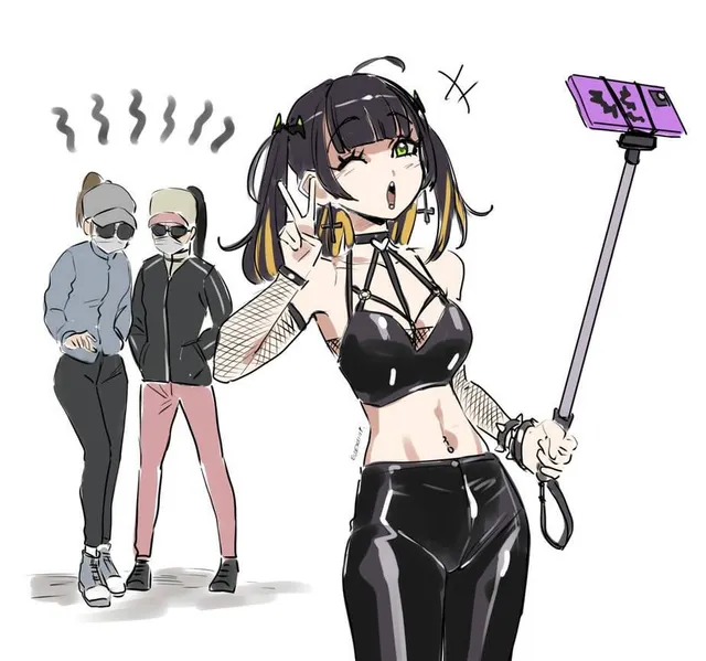 Girl tied up Infront of her livestream (Artist: dreambows)