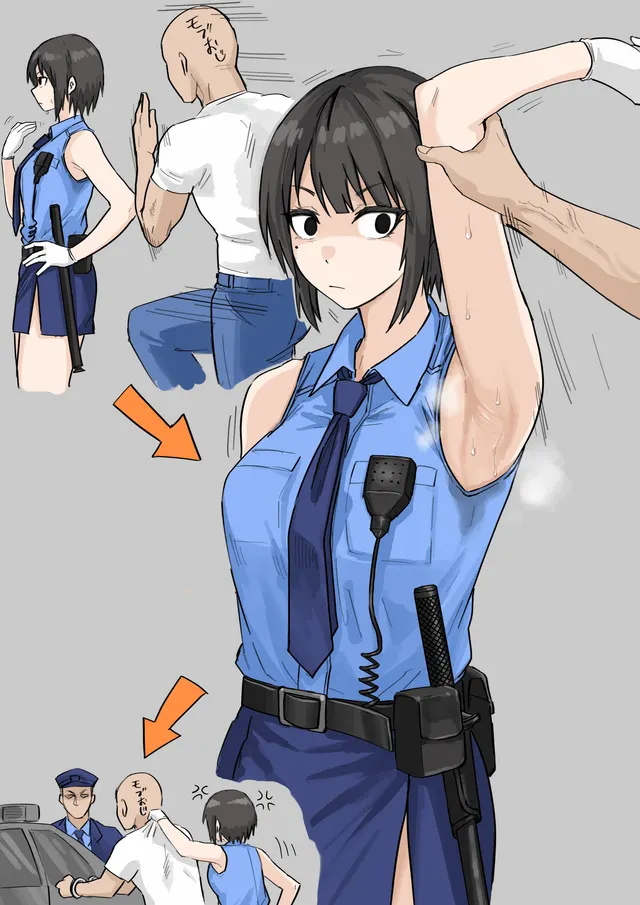 Sweaty police officer