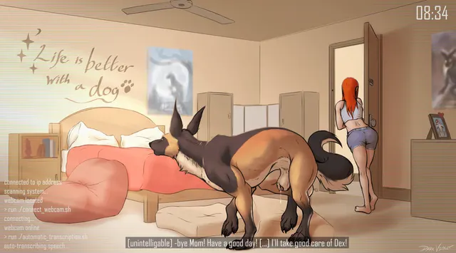 Just some bonding time with the new dog... (dark_violet)