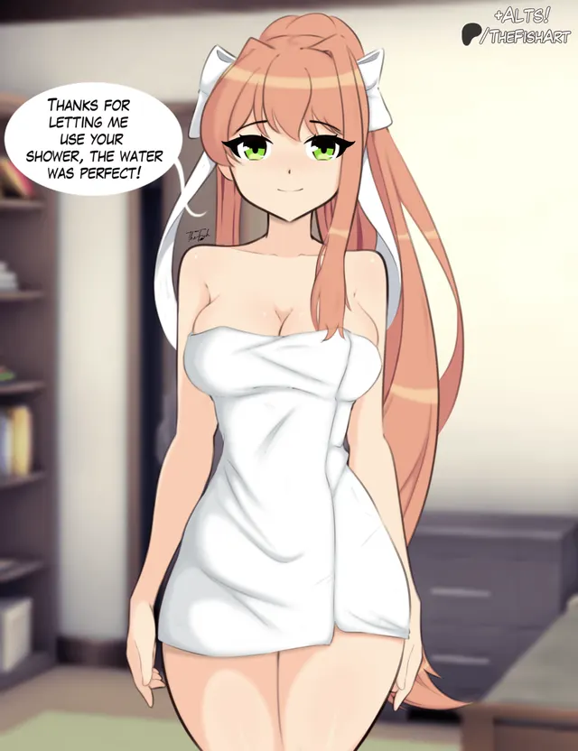 Monika wants to shower with you [The_Fish_Art]