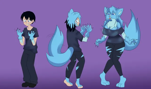 Hello community! I'm a furry transformation artist ^^