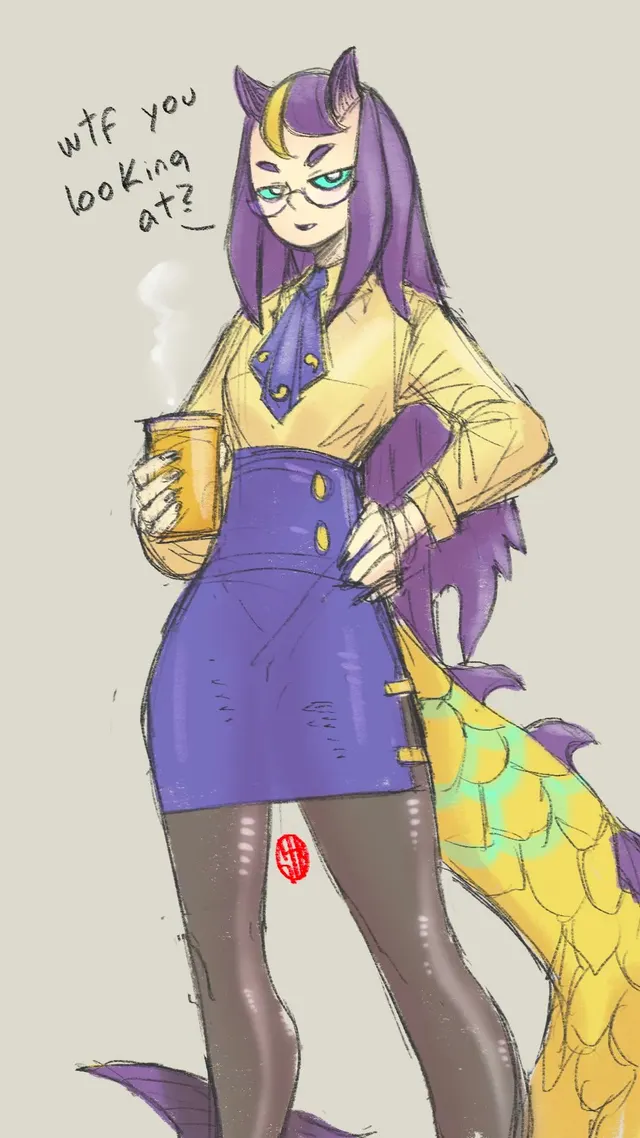 Somna the Boss of Sleepbucks, has a fetish… sketch by me