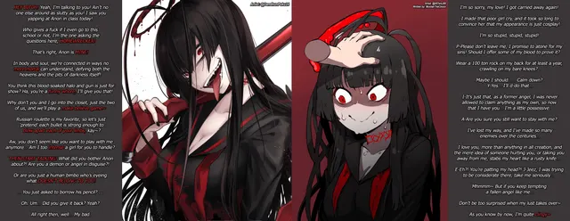 Your fallen angel GF is a little possessive, but she appreciates your patience and always does her best to reward it with passionate lovemaking~ [Yandere] [Romance] [Artists: Links in comments]