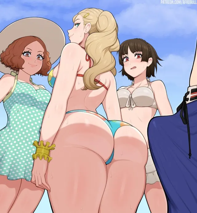 haru, Ann and makoto having fun with dick
