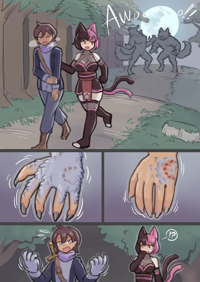 Wolf and Endless Howls [M Human/F Nekomimi -> F Werewolves; MTF/TGTF] by c-3matome/Mokushi