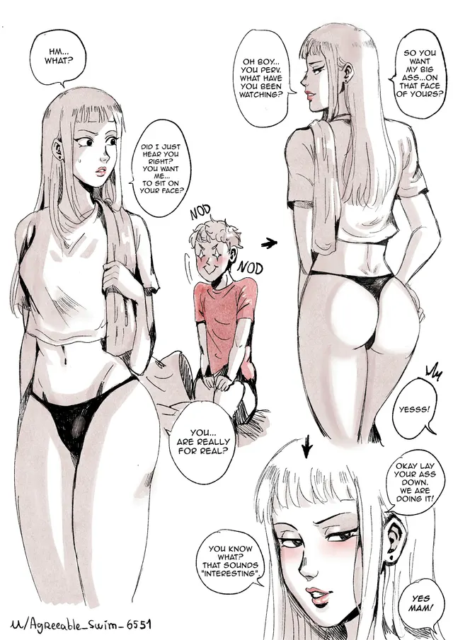 Drew a lil facesitting comic 🙈