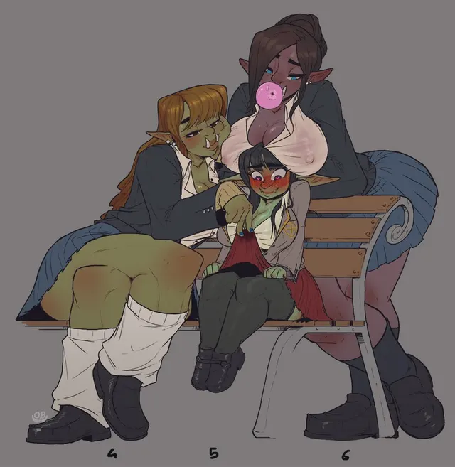 Orc Girls love teasing cute Goblins (Orcbarbies)