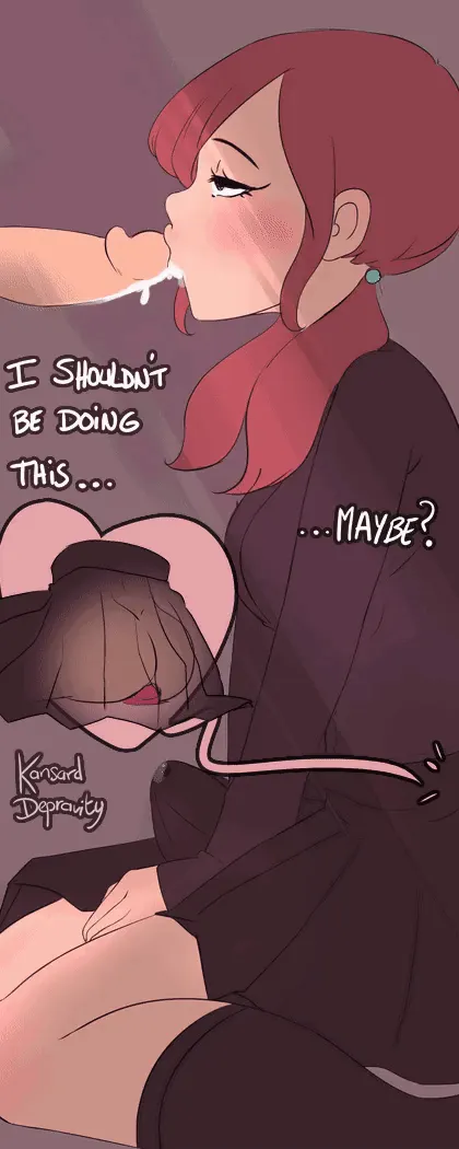 Giving in to her depraved thoughts