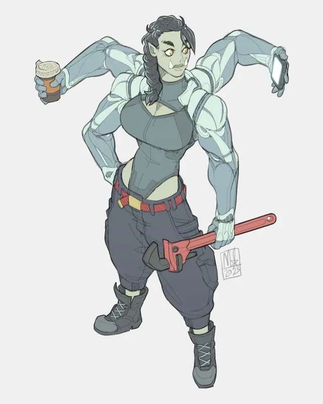 ork mechanic, by bigmsaxon