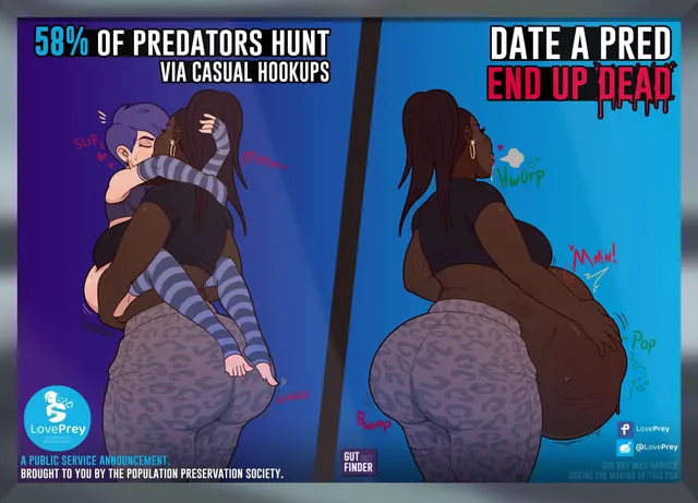 {image} (F/f) Date a pred, end up dead! 58% of predators hunt via casual hookups! (PSA)