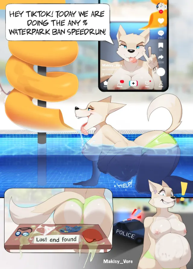 {Image} The TikTok waterpark trend. (Makisy_vore)