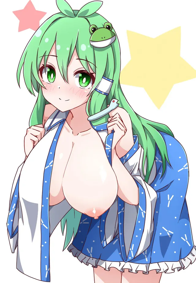 Sanae with one tit out