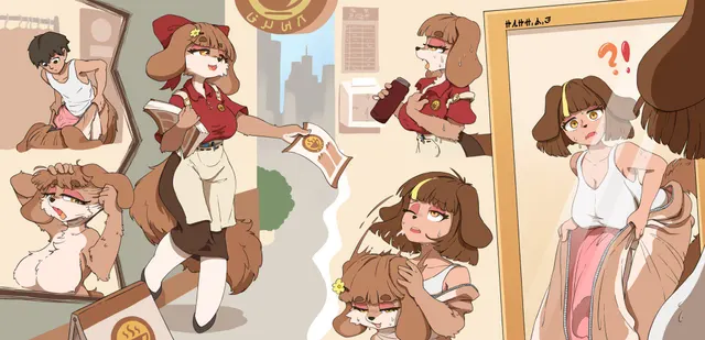 Cafe Worker by Everchange (MTF Furry Monstergirl Skinsuit/Kigurumi Expansion)