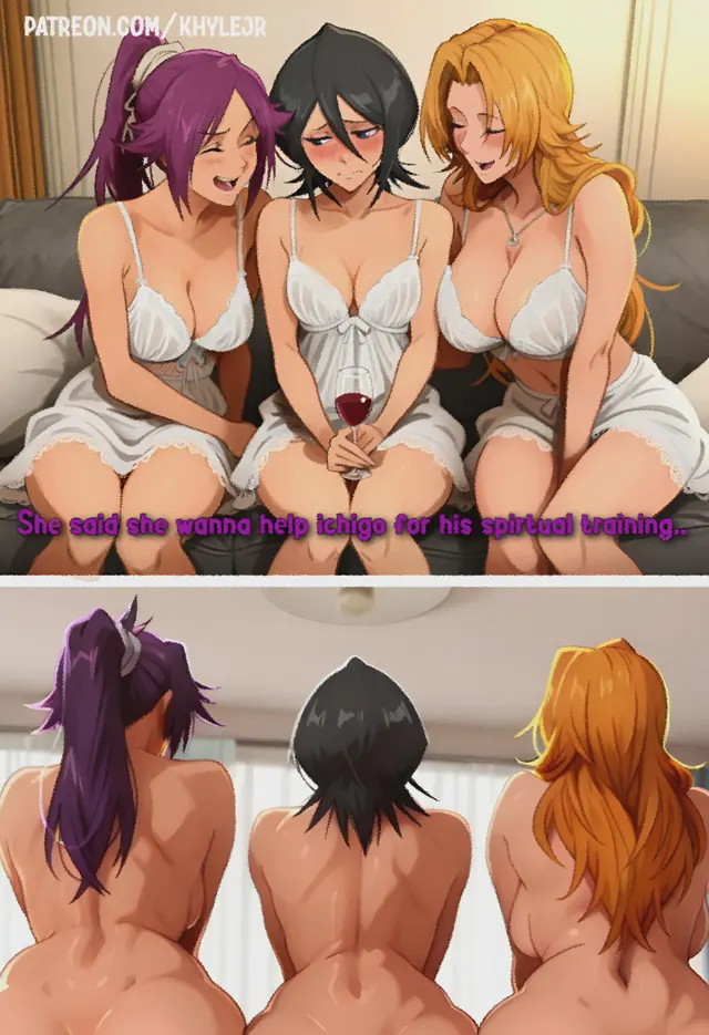 Yoruichi, Rukia and Rangiku by Khylejr