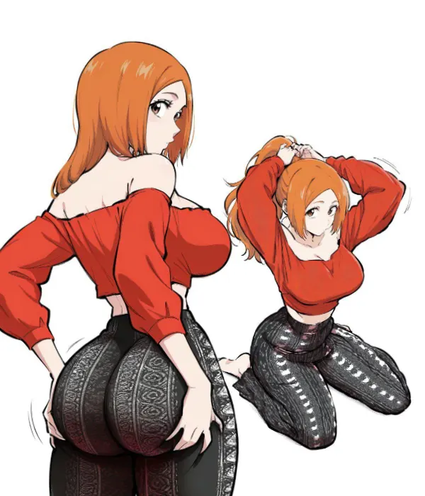 Orihime wearing flare pants (animerch)