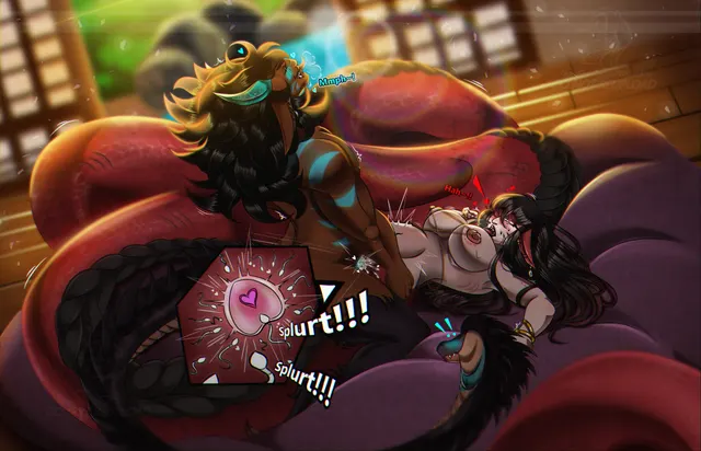 Hound gives the Queen snake a knot~ Artist: U/The_FireToast