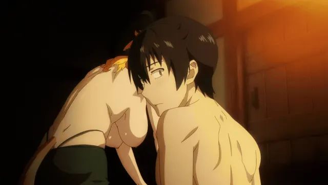 Seeing Roxanne topless for the first time [Isekai Meikyuu de Harem wo]