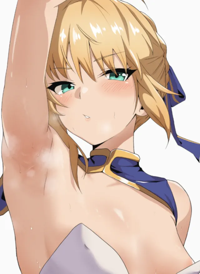 Saber's sweaty creamy armpits yummers [Fate series] (Neinlol)
