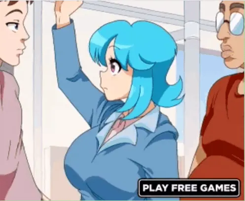 LF Color Source: 1girl, 3boys, blue hair, game ad, spitroast, animated, breasts