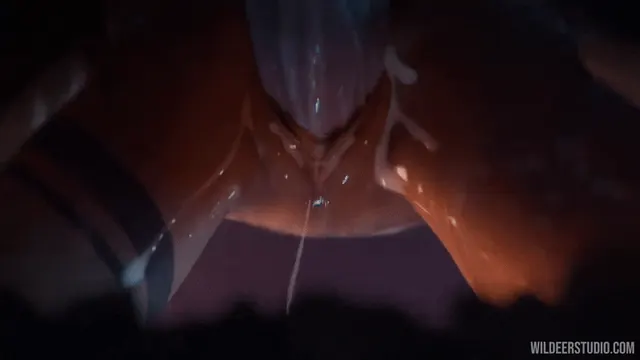 Wrecked and sloppy pussy taking that horsecock so nicely (Wildeerstudio)