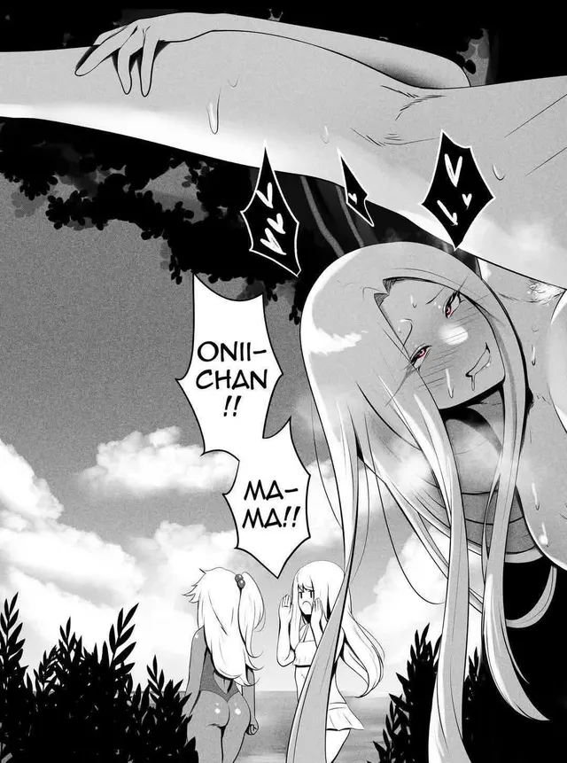 LF Mono Source: "ONII CHAN!! MAMA!!" 1boy, multiple girls, blonde hair, blush, drooling, close-up, hidden-sex, outdoors, swimwear