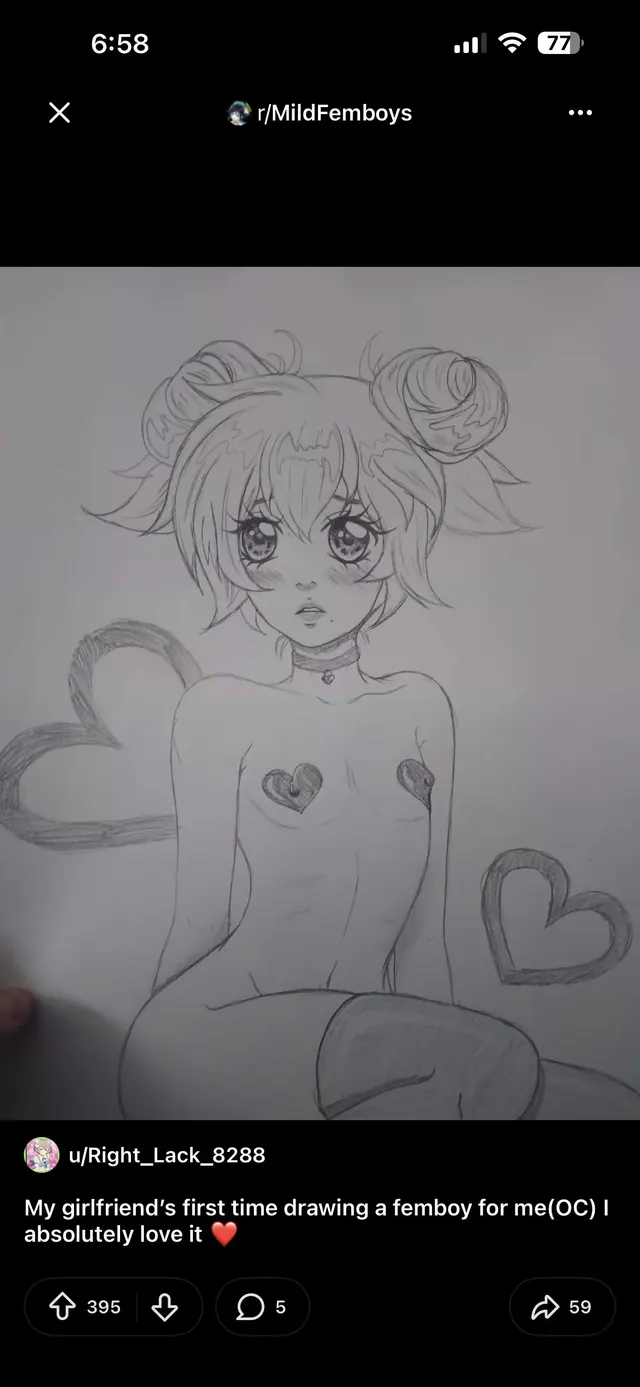 My girlfriend’s first time drawing a trap for me(OC) I absolutely love it ❤️