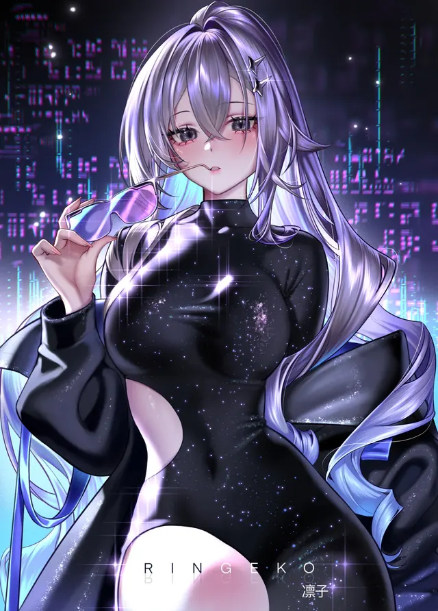 Silver Wolf LV.999 in black bodysuit and unworn eyewear (Ringeko / ringeko_tan / RingekoJail) [Honkai Series / Honkai: Star Rail]