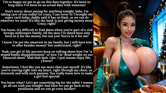 In it for the love. Definitely not the money [male POV] [asian] [rich girl] [bimbo] [dumb]
