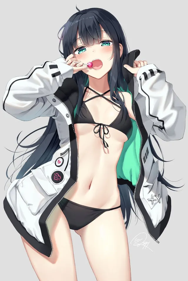 Jacket over bikini. [Original]