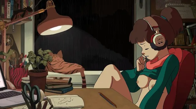 Taking a study break.