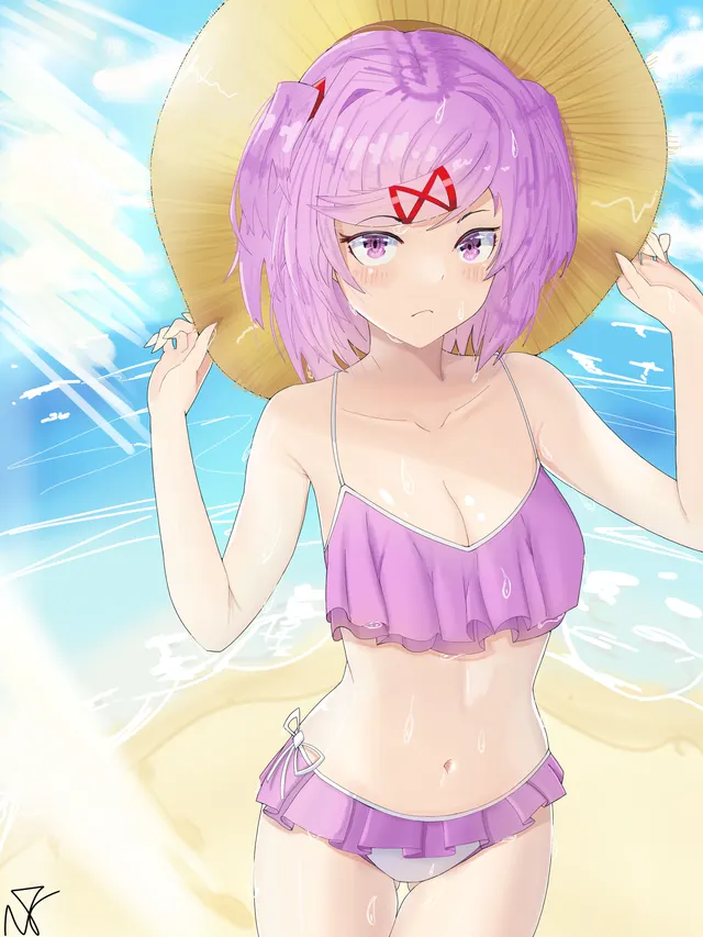 I drew Natsuki for you all i hope its lewd enough TwT