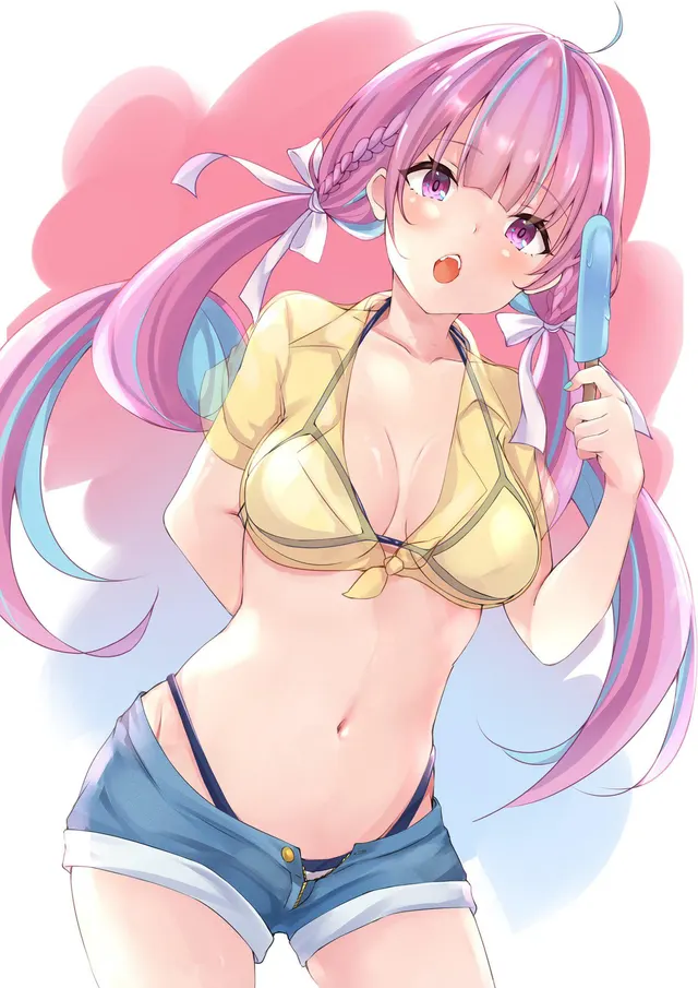 Minato Aqua Enjoying Popsicle