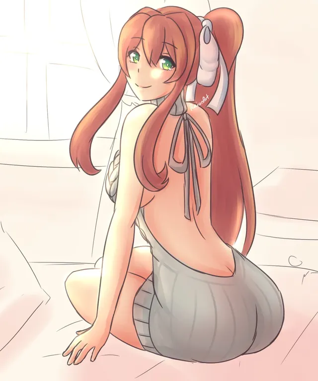 [OC] Virgin Killer Monika ❤ (ko-fi request by u/ChargingEve)