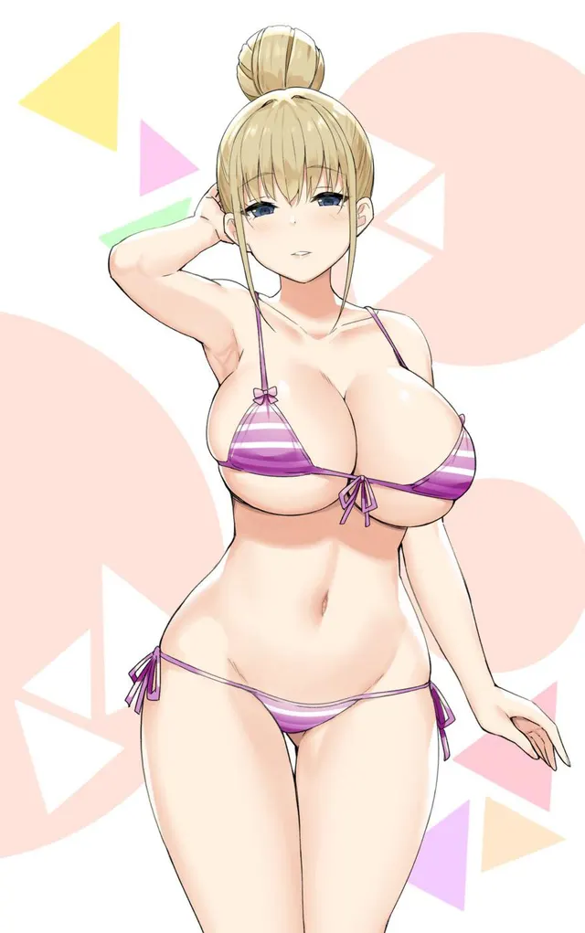 Purple Striped Swimsuit