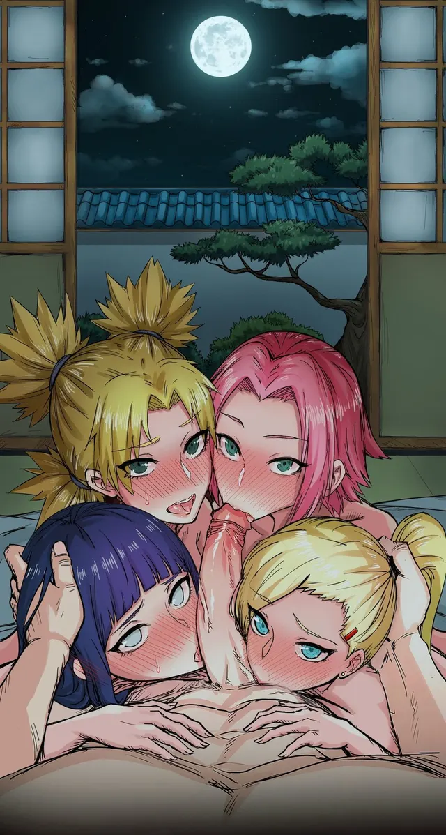 Blo job from Hinata, Sakura, Tamari, and Ino