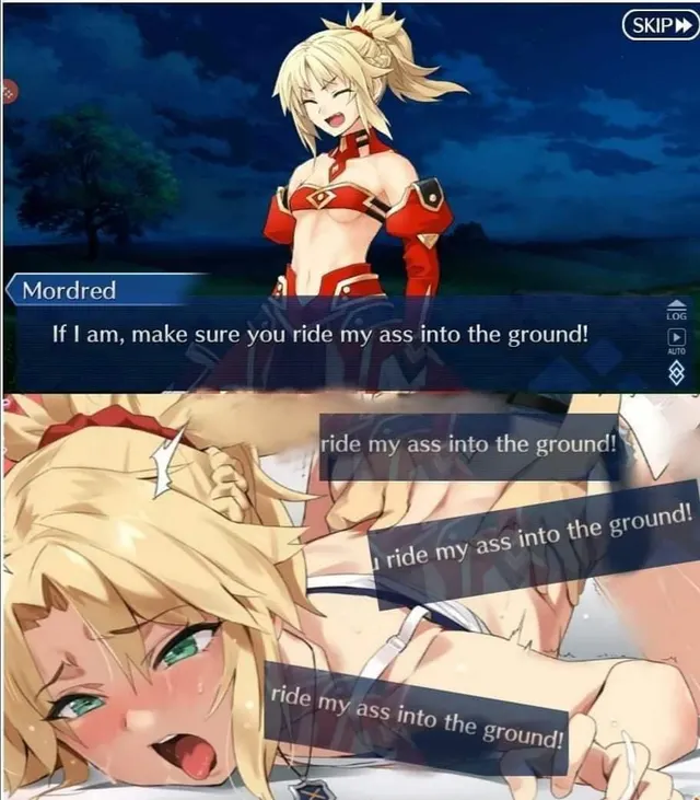 Riding Mordred's ass into the ground
