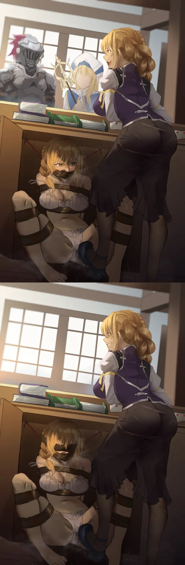 "Keep quiet or there will be hell for you to pay later!"