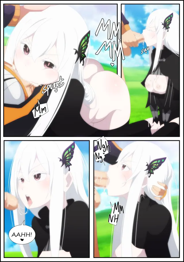 Echidna giving Subaru a blowjob